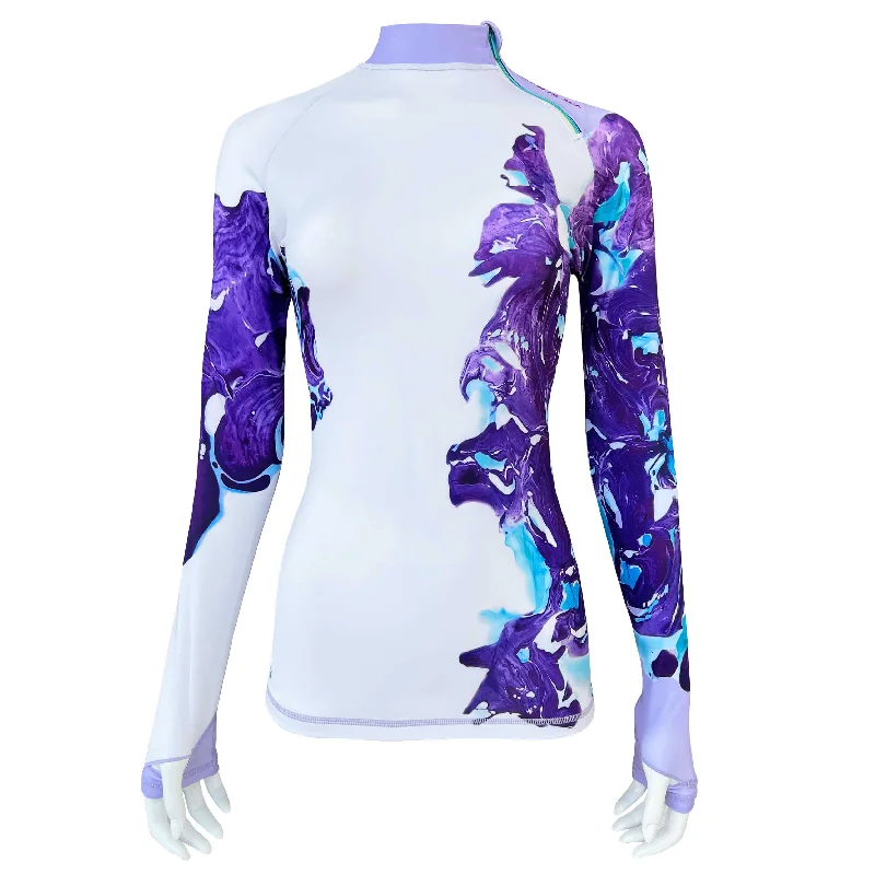 Long Sleeve Rash Guard for Women UPF 50+ | Art - Marble Dusk