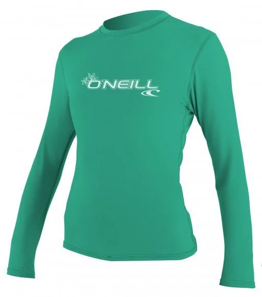 Oneill WOMENS BASIC SKINS L/S RASH Guard TEE 4340- Seaglass