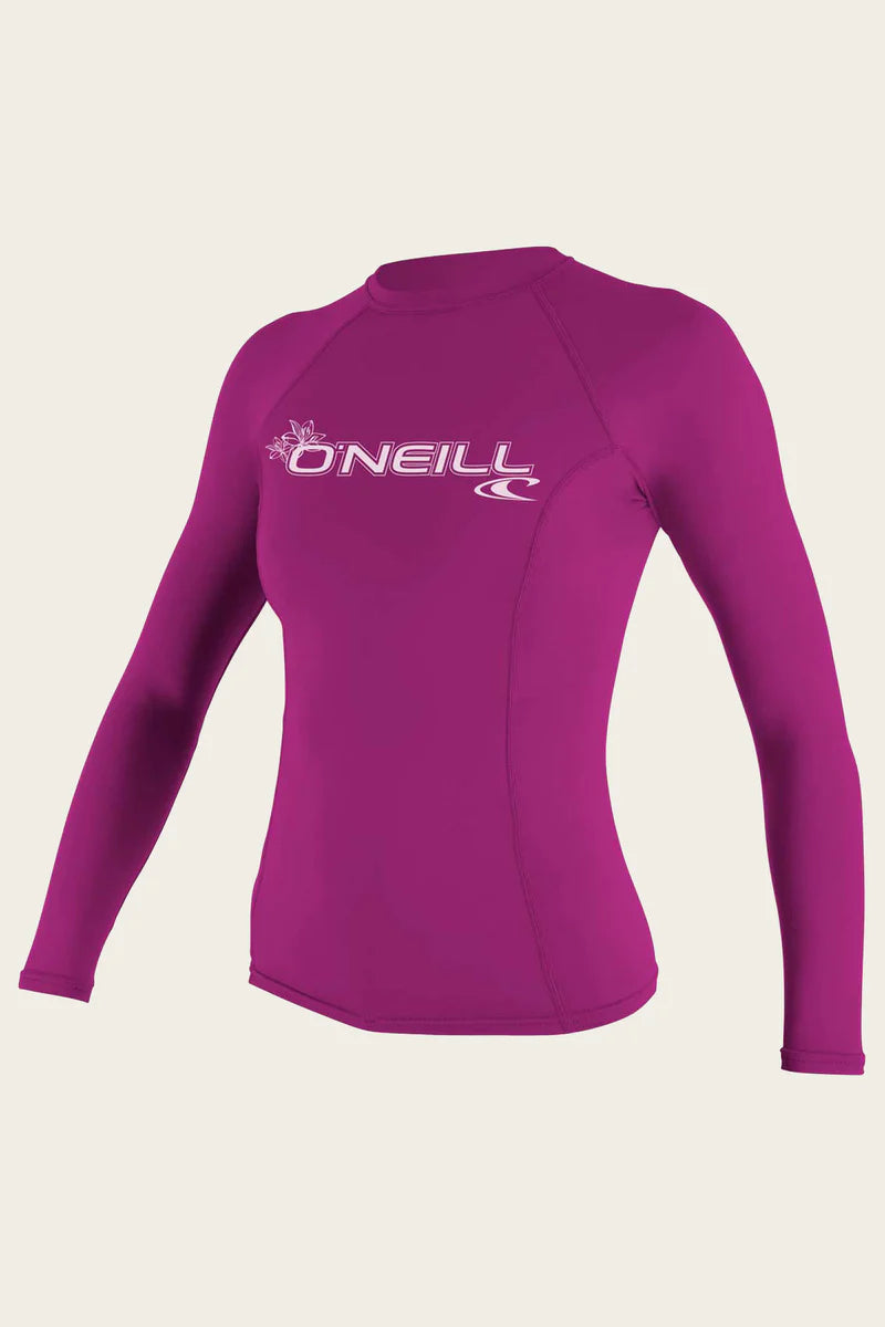 Oneill Women's Basic Skins L/S Rashguard UV 50+  Fox Pink 3549