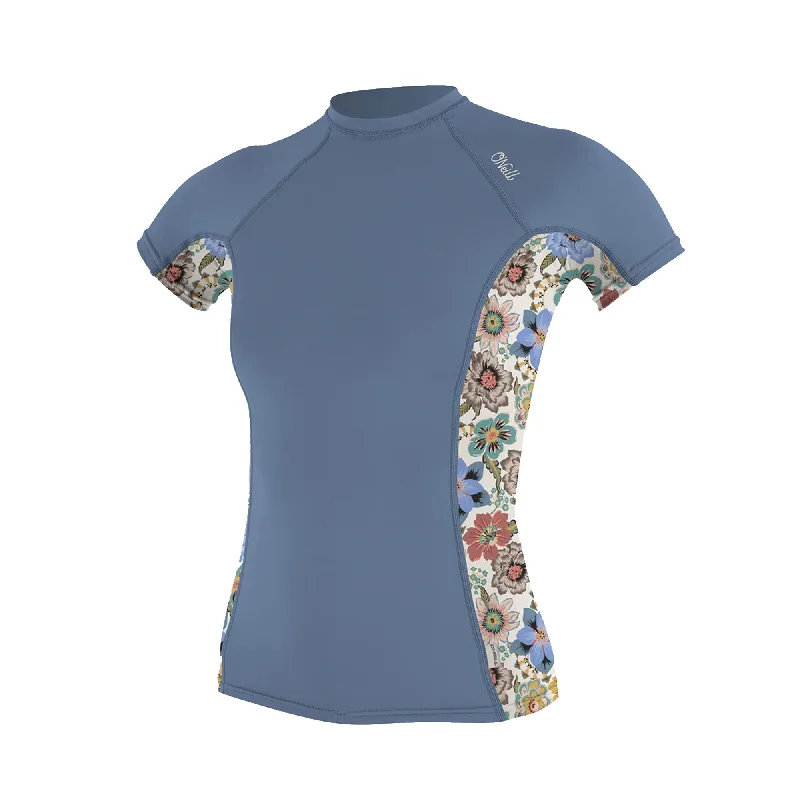 O'Neill Side Print Women's S/S Rash Guard - Blue