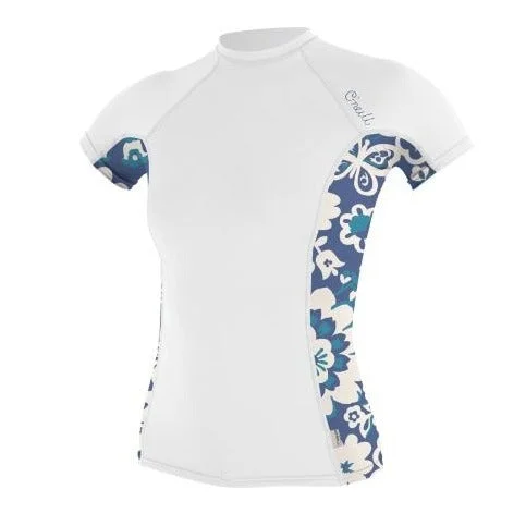 O'Neill Women's SS  Side Print UPF 50+ Sun Shirt 5405S- White