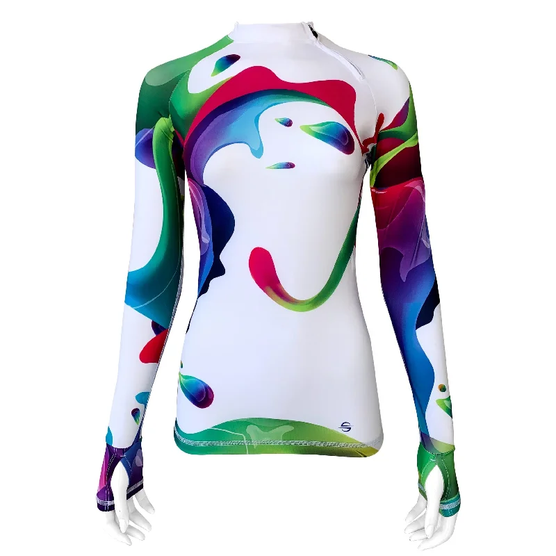 Long Sleeve Rash Guard for Women UPF 50+ | Rainbow