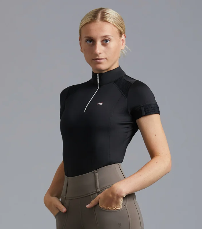 Remisa Ladies Technical Short Sleeve Riding Top Black