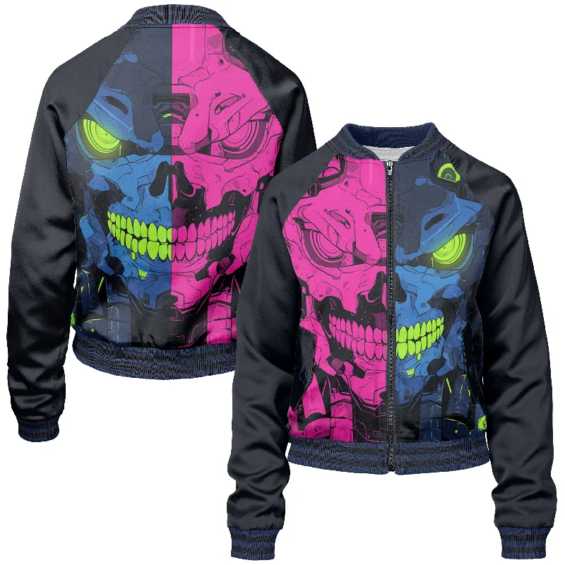 Robotic Skull Women bomber jacket