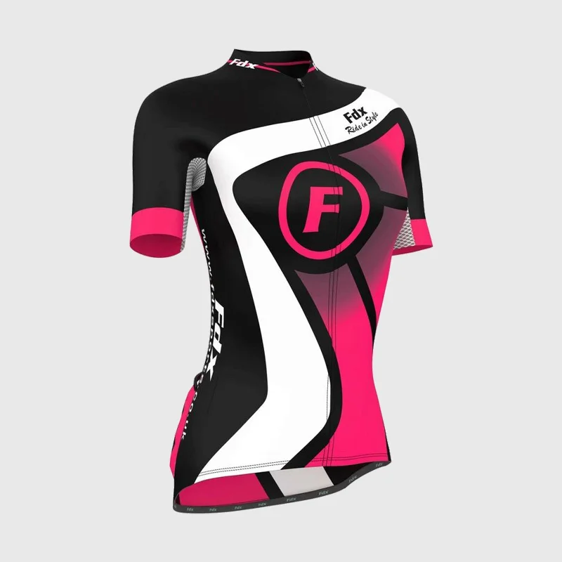 Fdx Signature Pink Women's & Girl's Short Sleeve Summer Cycling Jersey