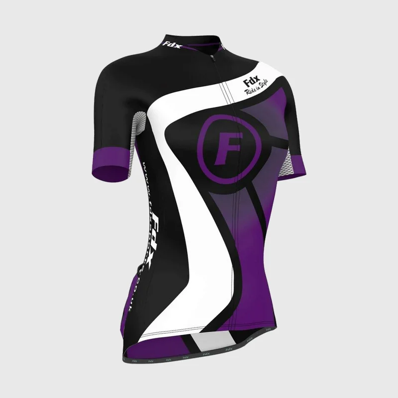 Fdx Signature Purple Women's & Girl's Short Sleeve Summer Cycling Jersey