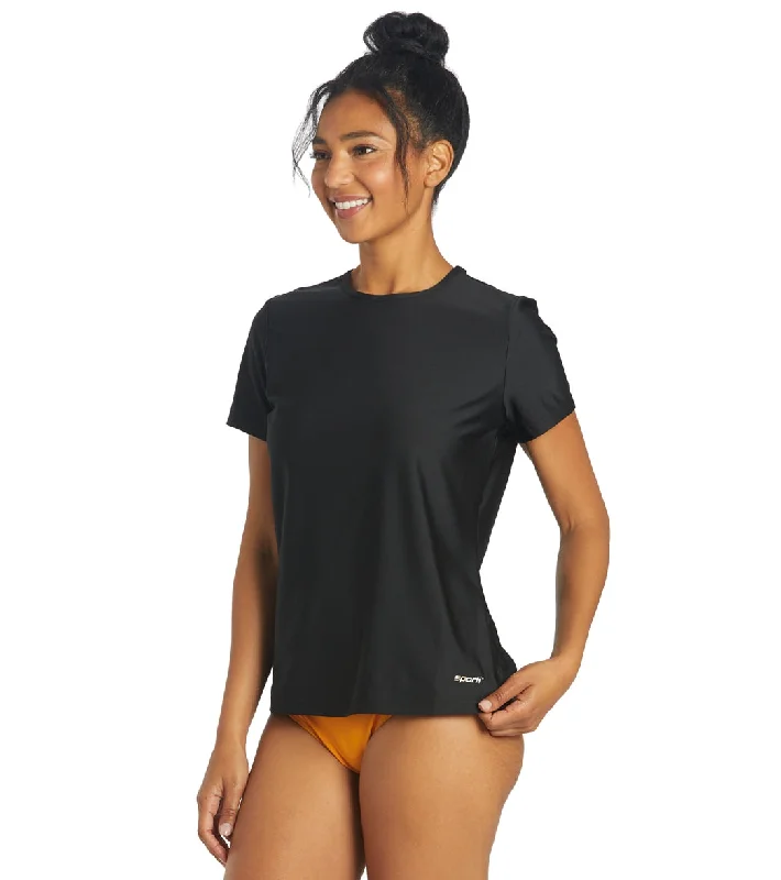 Sporti Women's S/S  UPF 50+ Comfort Fit Rashguard Black