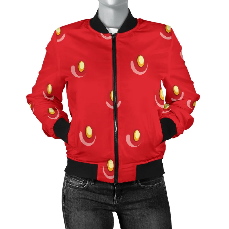 Strawberry Texture Skin Pattern Women'S Bomber Jacket