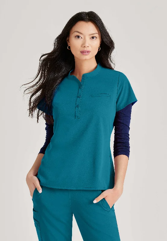 Mission 1-Pocket Henley Neck Scrub Top