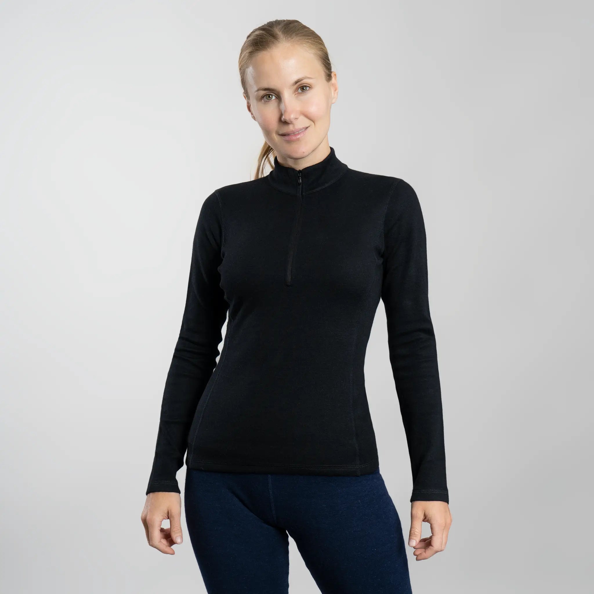 Women's Alpaca Wool Base Layer: 300 Lightweight Half-Zip