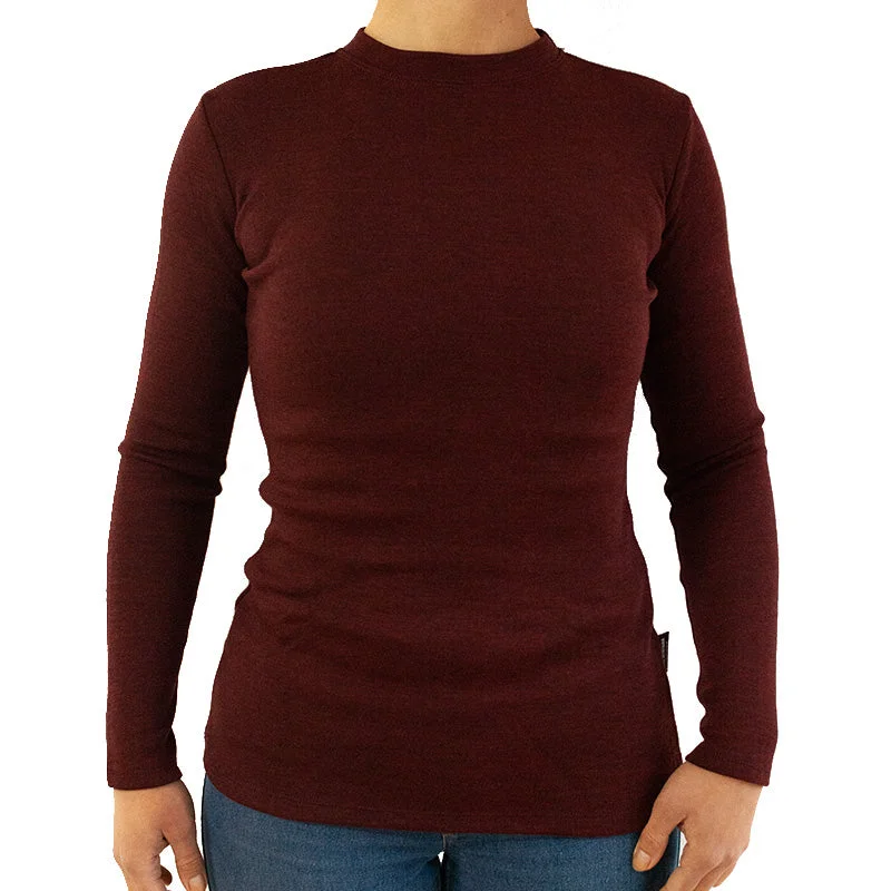 250 Women's Merino Long Sleeve Base Layer Comfort Zone - Ruby