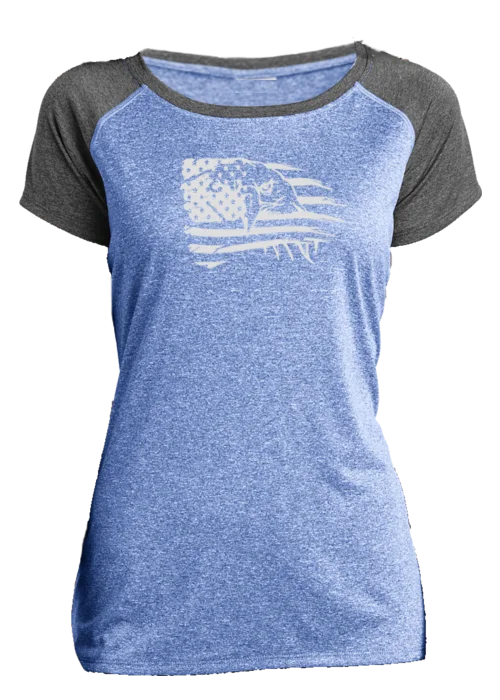 Women's Reflective Short Sleeve Shirt - Eagle Flag