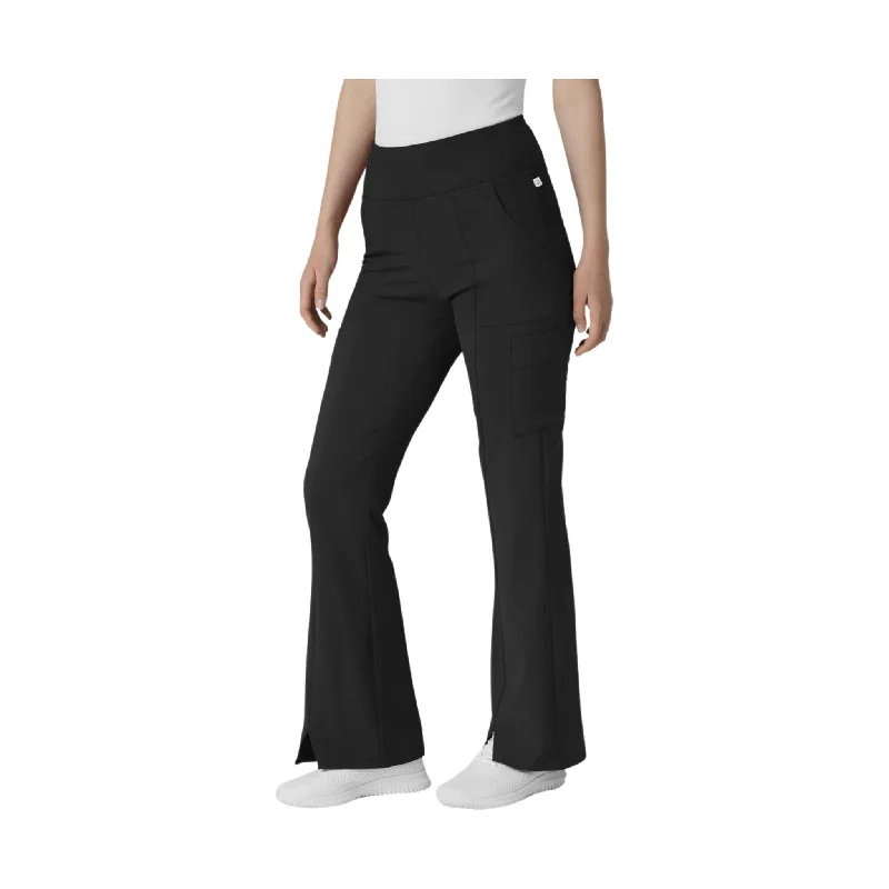 WonderWink Renew Women's Cargo Flare Scrub Pant - Black