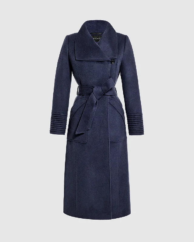 Baby Alpaca Long Wide Collar Wrap Coat