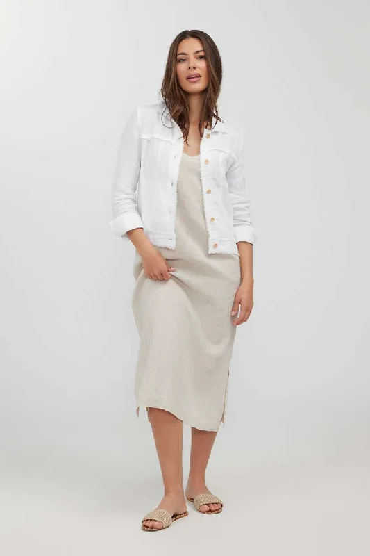 Bella Linen Jacket in White HS24215 by Humidity Lifestyle