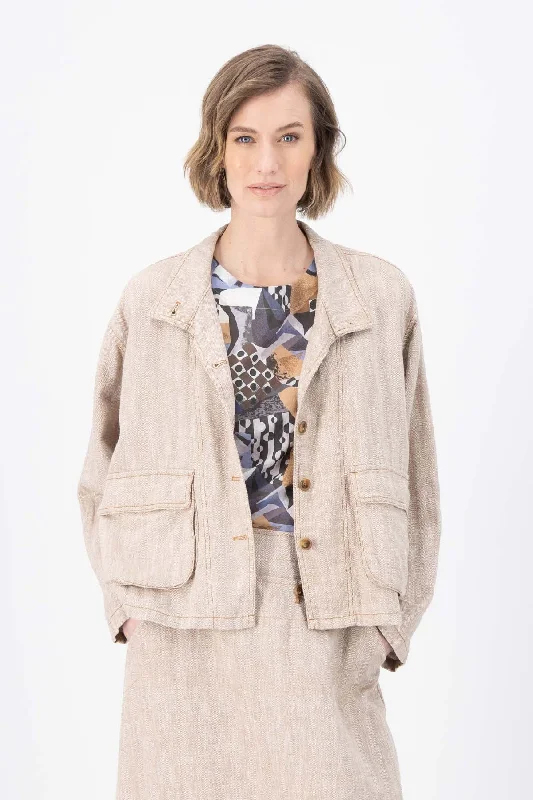 Billie Jacket Beige in Linen