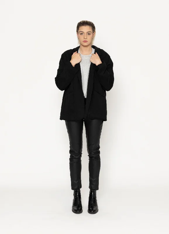 Indie Sweatshirt Jacket - Black