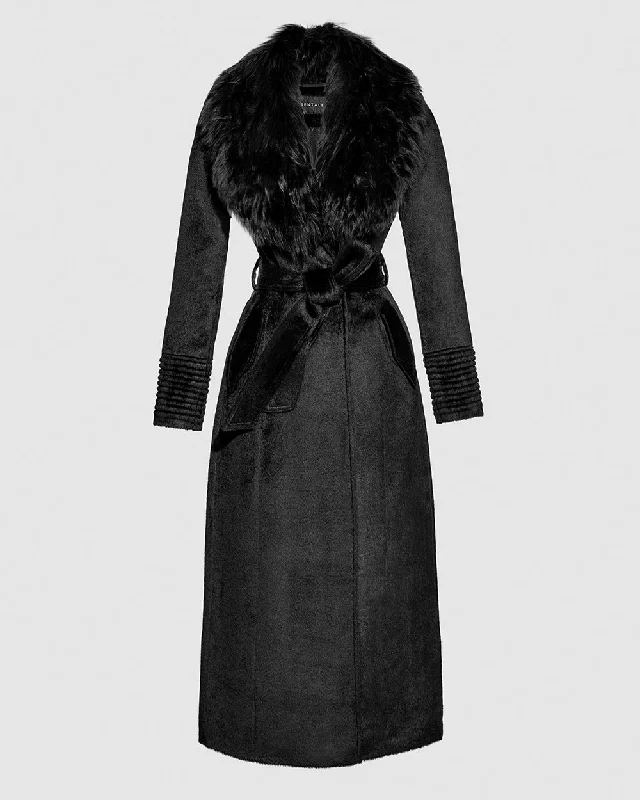 Suri Alpaca Maxi Coat with Alpaca Shearling Collar