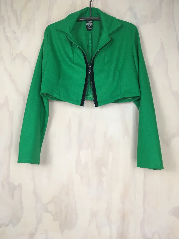 Vesta Crop Jacket - Green Wool Lucky Last size sm